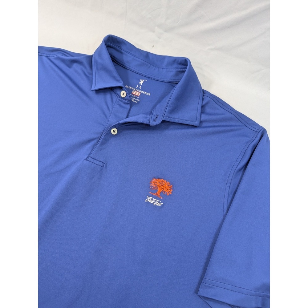 Fairway & Greene Polo Mens Size XL Oak Tree National Golf  Blue Made In USA